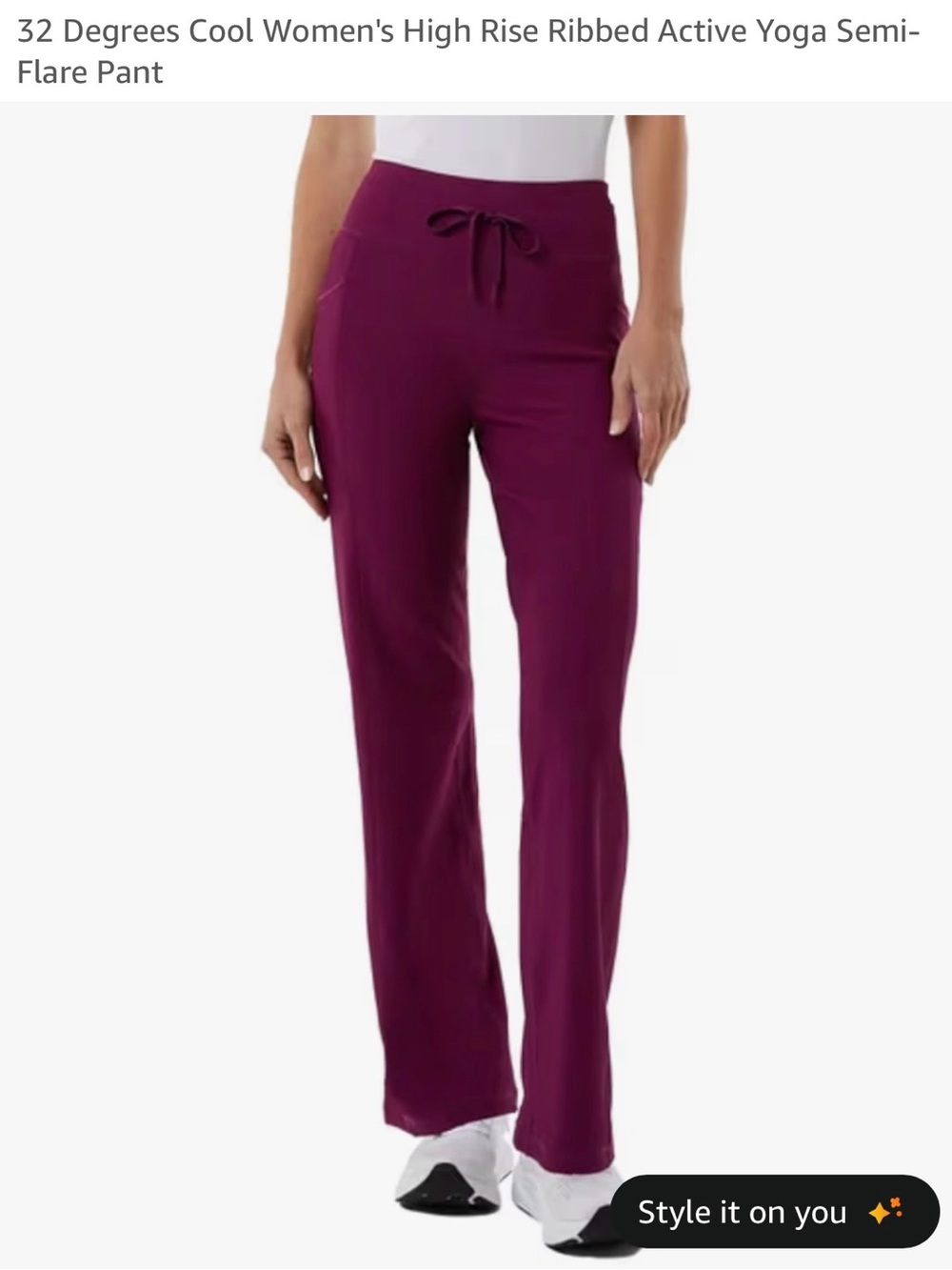 Wide-Leg Pull-On Pants in Deep Plum